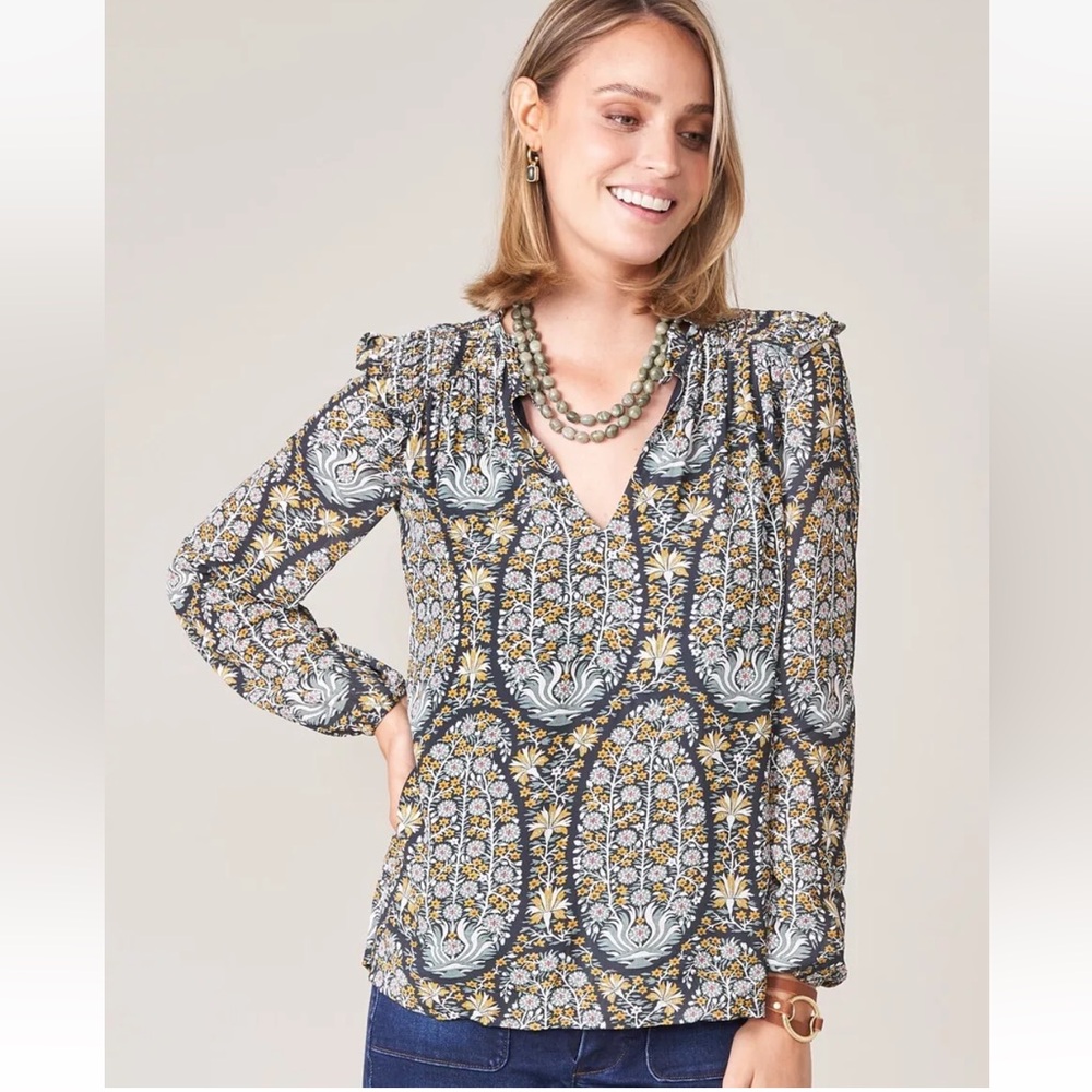 Sold Out $148 SPARTINA 449 size L Aisley Blouse Jones Hundred Paisley